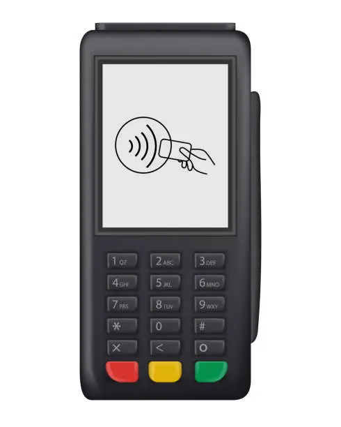 Vector illustration of Payment terminal pos terminal vector