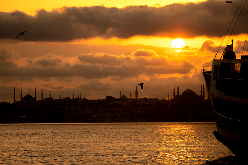 Istanbul, Turkey : July 07, 2023: Bosphorus of the Istanbul, Turkey