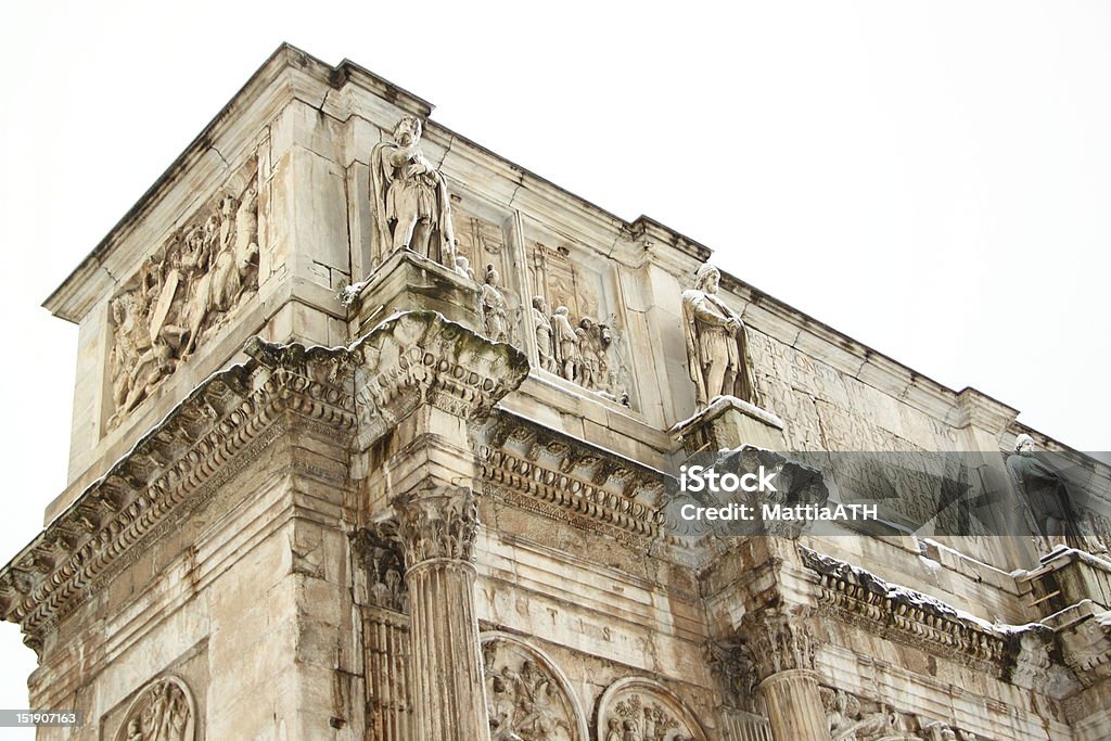 O Arco de Constantino coberta pela neve - Royalty-free Antigo Foto de stock