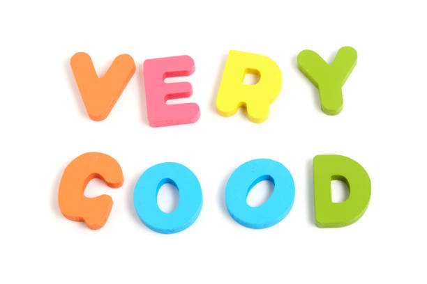 istock Very good, laid out in English multicolored letters white background. 1519081496