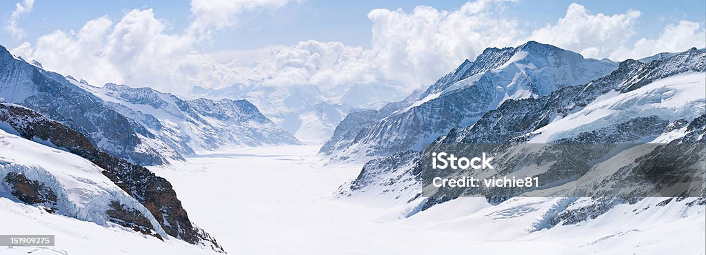 Grande Geleira Aletsch Alpes de Jungfrau da Suíça - Foto de stock de Alpes europeus royalty-free