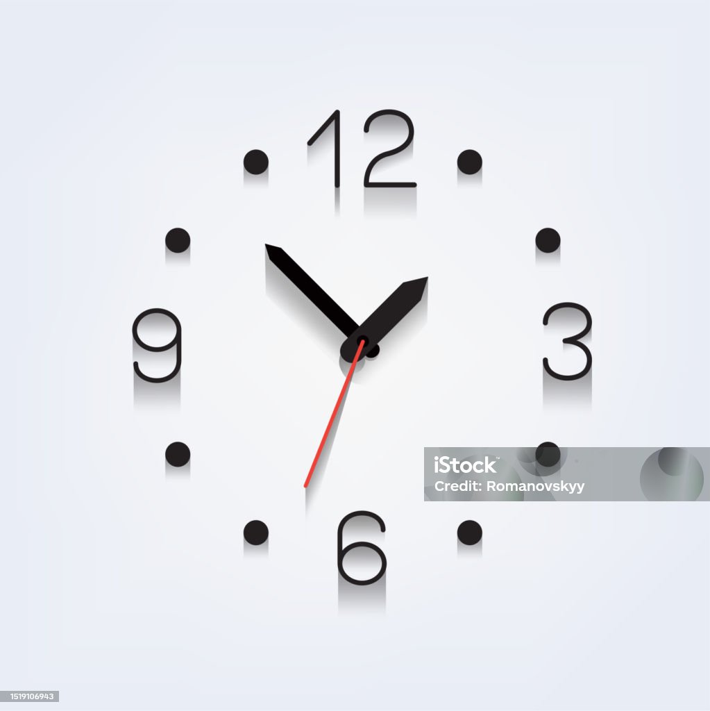 Black Round Clock Timer With Shadow Stock Illustration - Download Image ...
