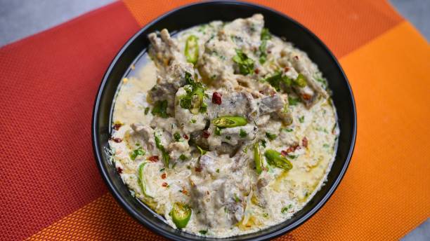 istock White Beef Curry served on a colorful mat closeup 1519127729