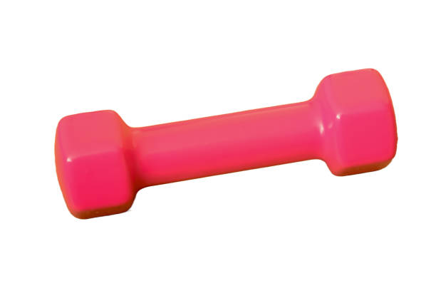 istock Gym weights pink dumbbell isolated on a white background 1519141102