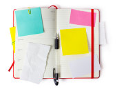 red Moleskine with clipping path