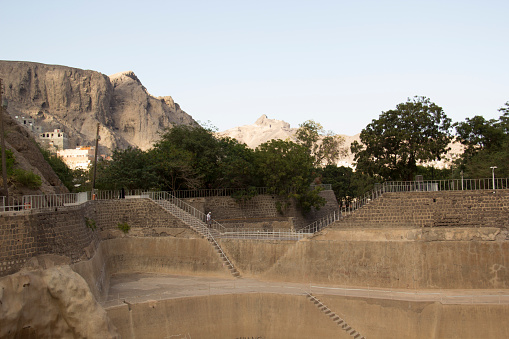 Tawila cisterns in the Shamsana Mountains in Aden, Yemen