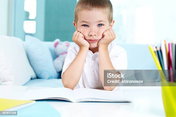 Homework Again Stock Photo - Download Image Now - Boys, Casual Clothing, Child