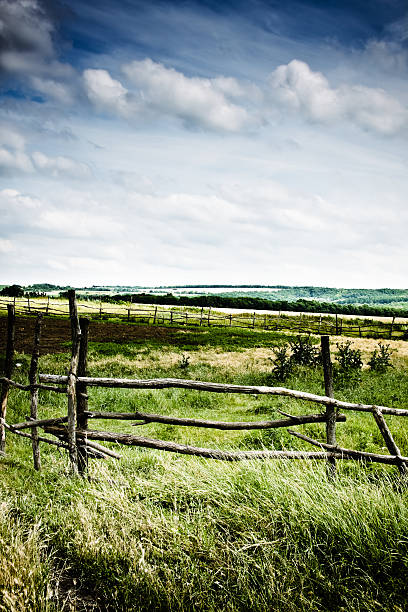 rural landscape on a cloudy day stock photo