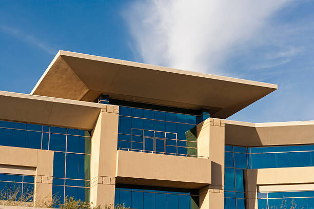 istock Contemporary Office Building with Stone Facade and Glass Windows 151918293