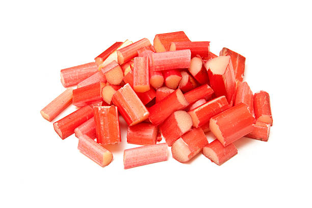 istock Rhubarb pieces on a white studio background. 151918299