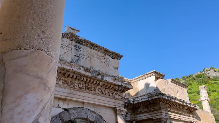 The Library of Celsus is an ancient Roman building in Ephesus Ancient City. Izmir, Turkey