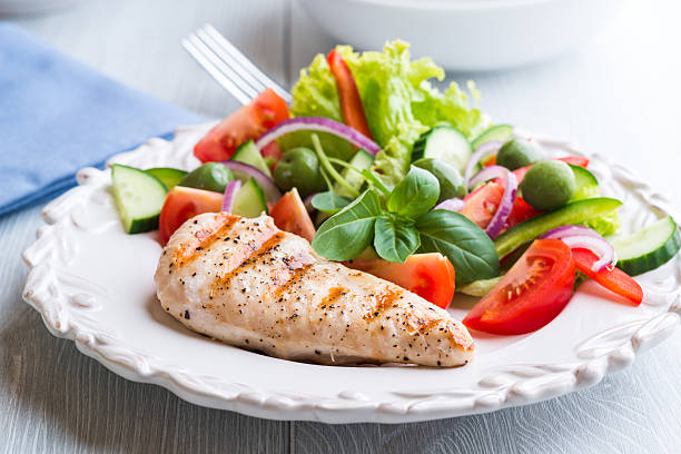 istock Grilled Chicken Breast with Vegetable Salad 151921148