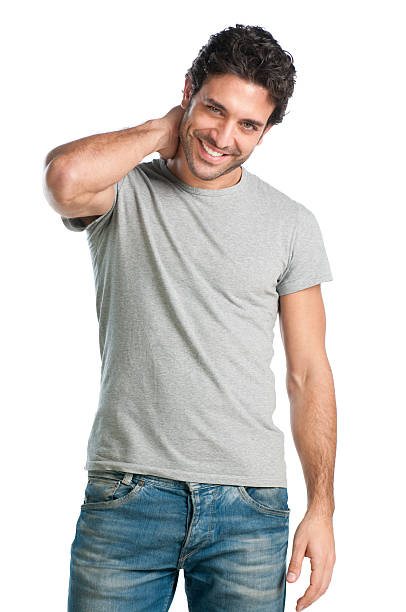 istock A happy handsome young man wearing a gray shirt 151922570