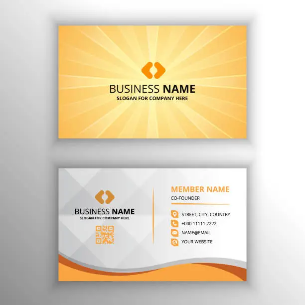 Vector illustration of Beautiful Yellow Sunrays Business Card Template