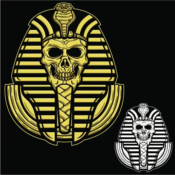 Vector illustration of Pharaoh Skull