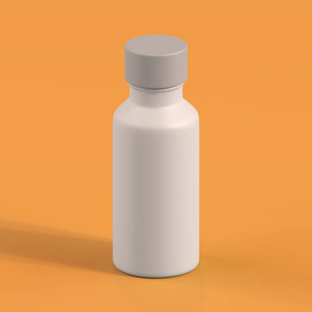 istock Monochrome Bottle on Orange Background, 3d Rendering 1519284259