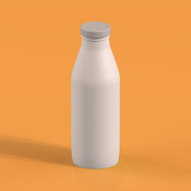 istock Monochrome Bottle on Orange Background, 3d Rendering 1519284267