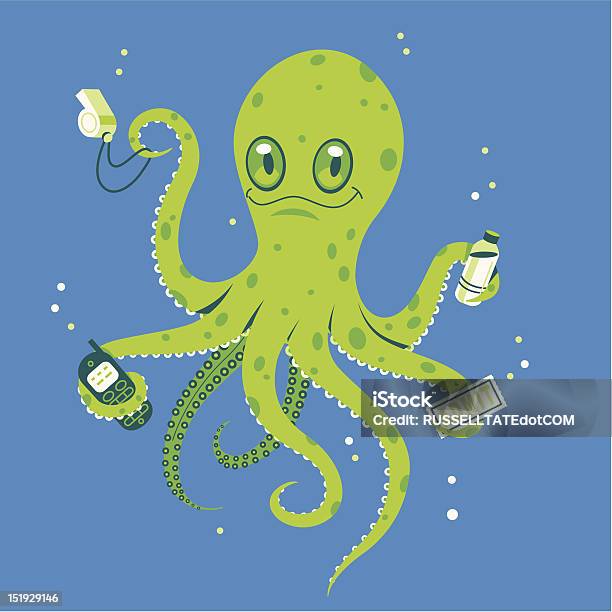 Party Monster Stock Illustration - Download Image Now - Octopus, Animals In The Wild, Orange Color