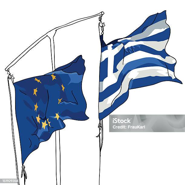 유럽 및 그리스 플래깅 Turbulency 있는 유럽연합 상징에 대한 스톡 벡터 아트 및 기타 이미지 - 유럽연합 상징, European Commission, 0명