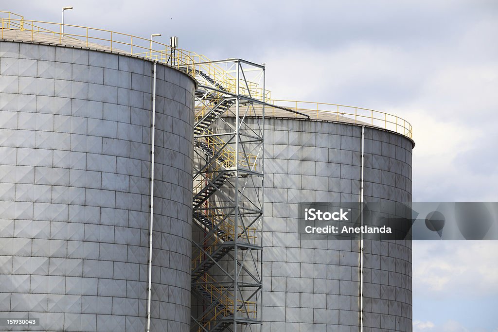 Steel tanks Steel tanks, Chemical Industry, Storage Tank In Industrial Plant Air Pollution Stock Photo