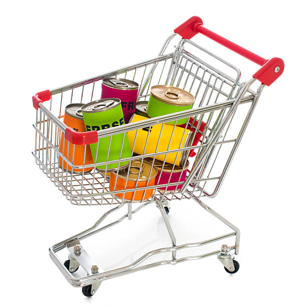 istock Shopping cart with vegetable cans 151930103