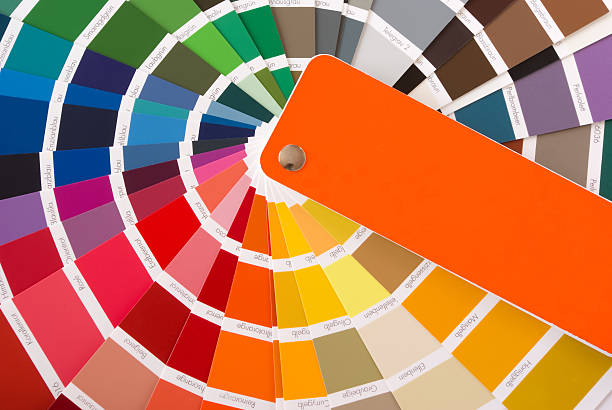 guía de colores - swatch spectrum multi colored document fotografías e imágenes de stock