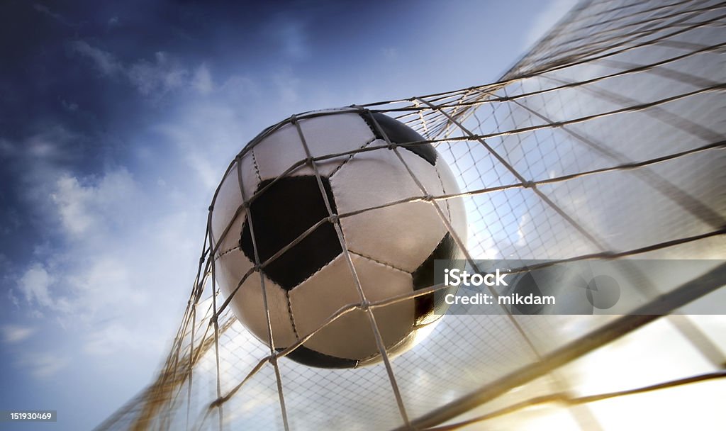 Soccer ball making goal in net soccer ball Soccer Stock Photo