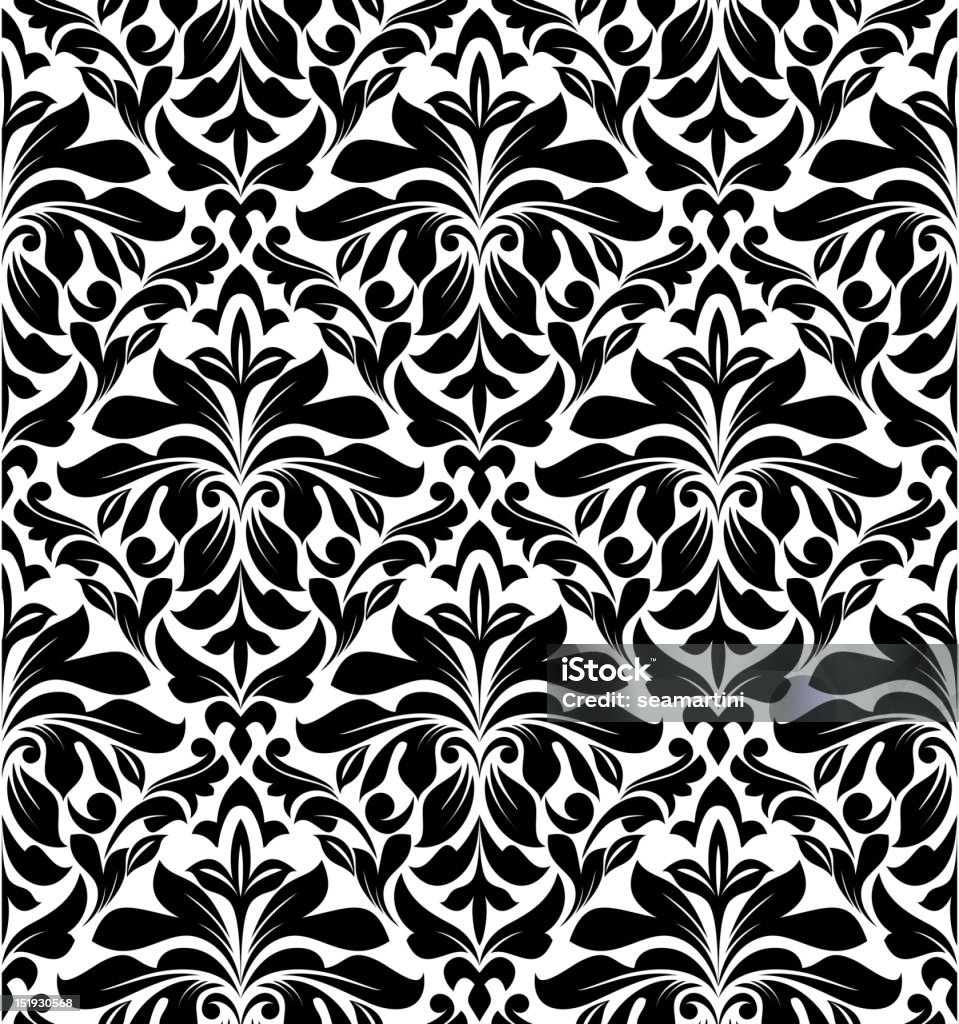 seamless sfondo floreale, monocromatico - arte vettoriale royalty-free di Antico - Vecchio stile