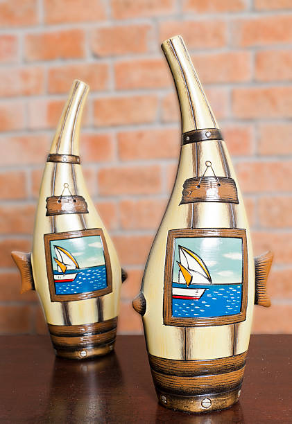 istock Modern twin vase on the shelf 151930743