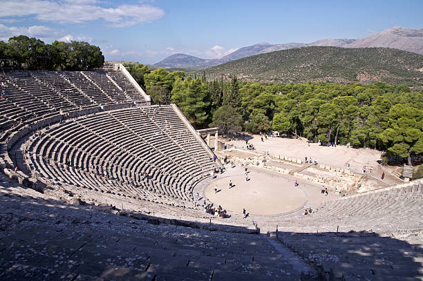Ancient theatre in Epidaurus, Greece wide angle shoot