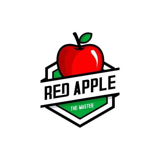 Vector illustration of red apple