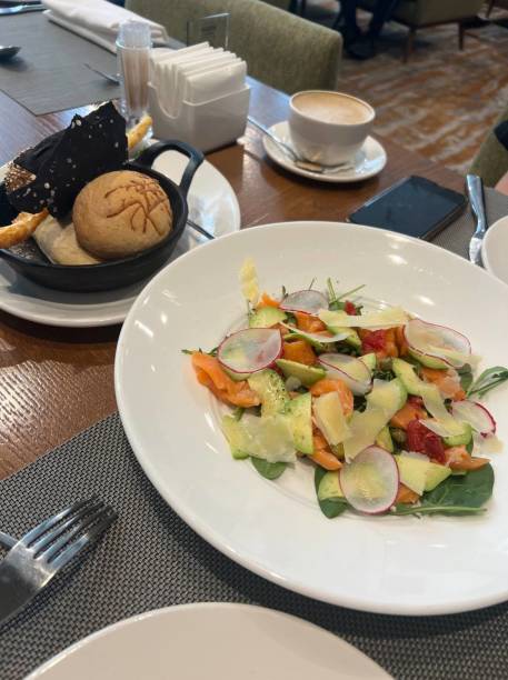 Close lookup of restaurant salad