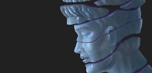 istock Psychology, depression, sadness and mental illness conceptual art. broken man. 1519327382