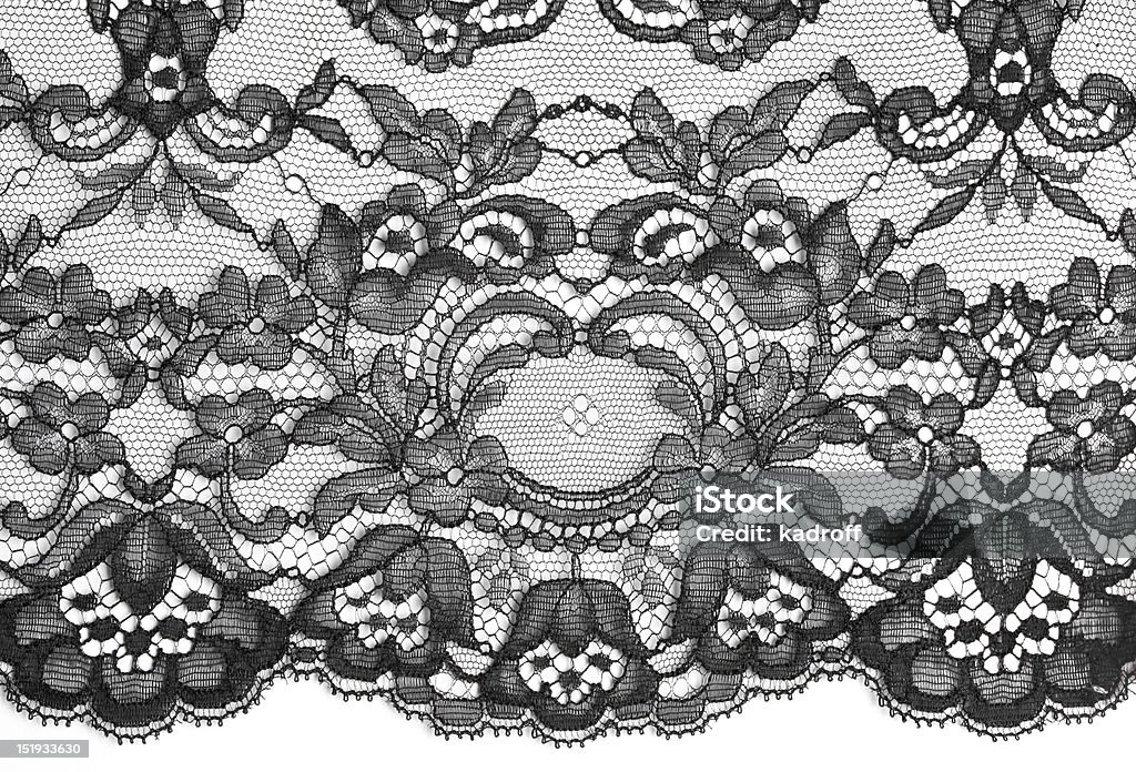 Belas renda floral textura de preto - Royalty-free Renda Foto de stock