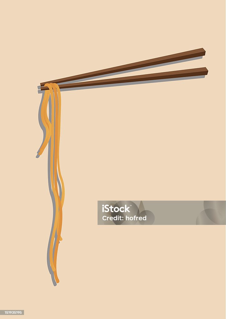Китайская лапша и палочки для еды - Векторная графика Азиатская культура роялти-фри