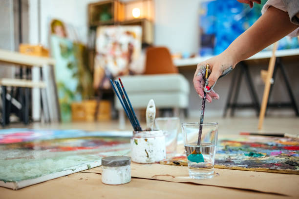 Artist in her studio