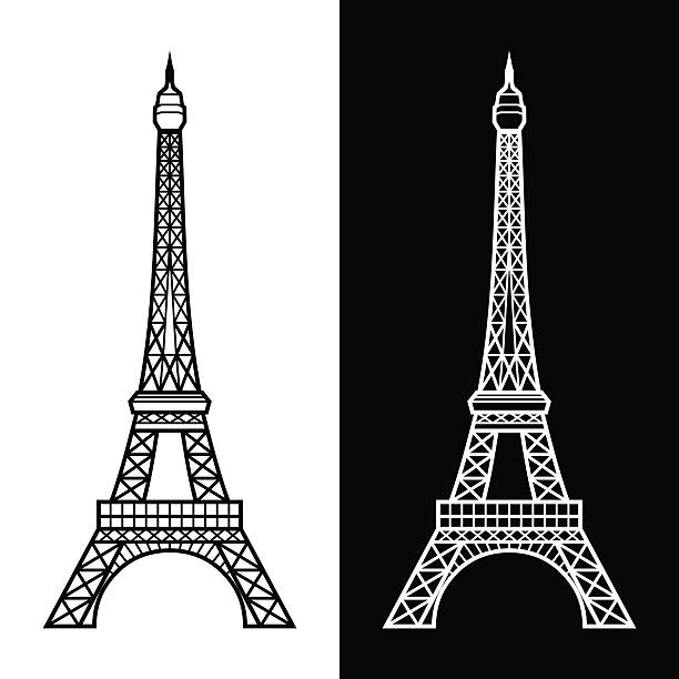 ilustraciones, imágenes clip art, dibujos animados e iconos de stock de torre eiffel - tourist silhouette symbol computer icon