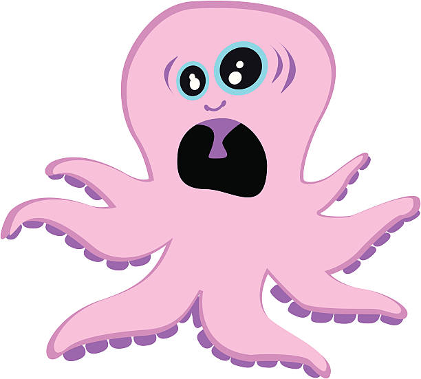 Screaming Octopus vector art illustration