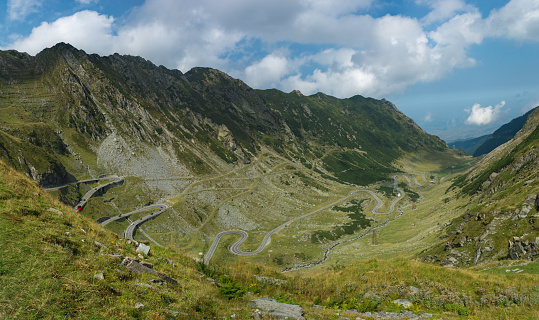 Beautiful view of Transfagarasan highway - one most beautiful roads in Europe. Romania.