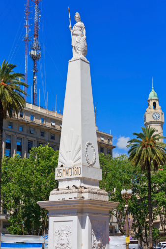 Monument to the Constitution of 1812 in Plaza de Espana, Cadiz, Spain on 31 August 2023