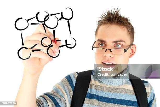 Student Writing Scientific Formula Stock Photo - Download Image Now - Drawing - Activity, University Student, Adult