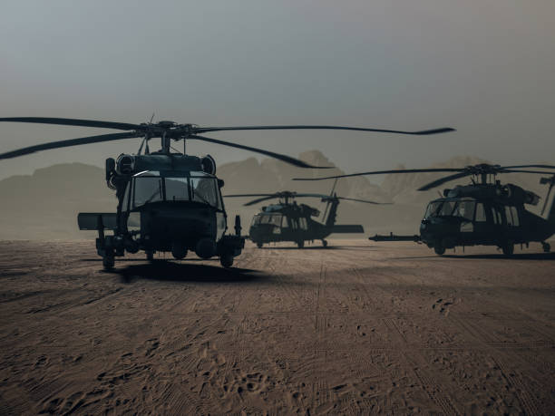 istock military helicopter warfare in the desert. 1519373943