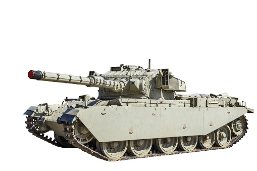 Tank isolated. War concept. Military equipment. Defense weapon