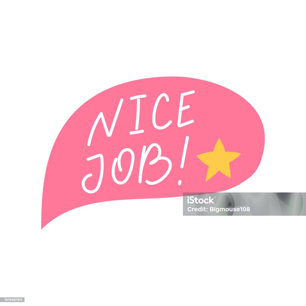 Nice Job Class Cartoon Color Nice Job Sticker Vector Stock Illustration - Download ...