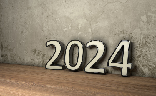 New Year 2024 Creative Design Concept - 3D Rendered Image
