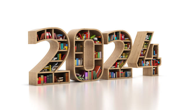 istock New Year 2024 Creative Design Concept with Book Shelf 1519489963