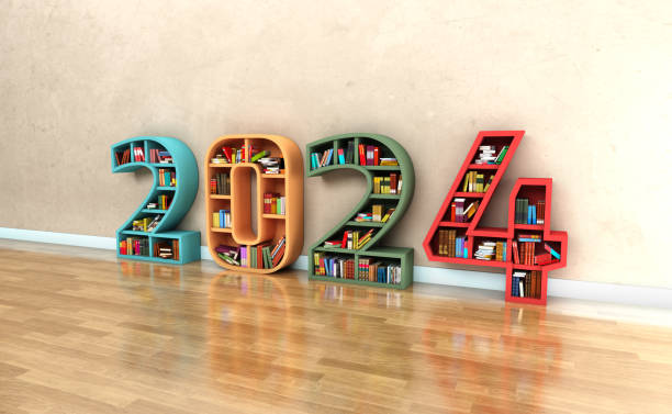 istock New Year 2024 Creative Design Concept with Book Shelf 1519490489