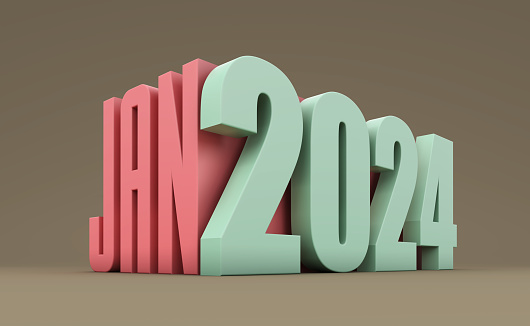 New Year 2024 Creative Design Concept - 3D Rendered Image