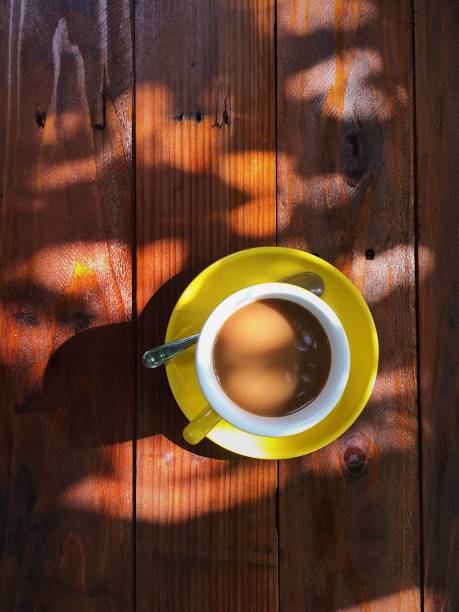coffee cup hot desk morning cafe cappuccino drink