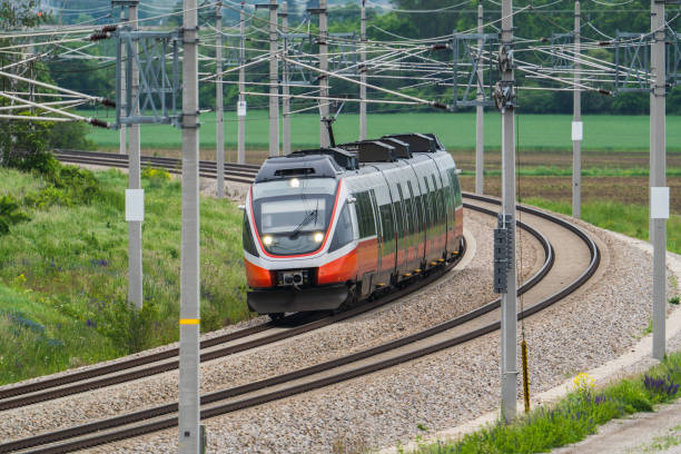 istock Commuter Train in Bend in Rural Surrounding 1519592098